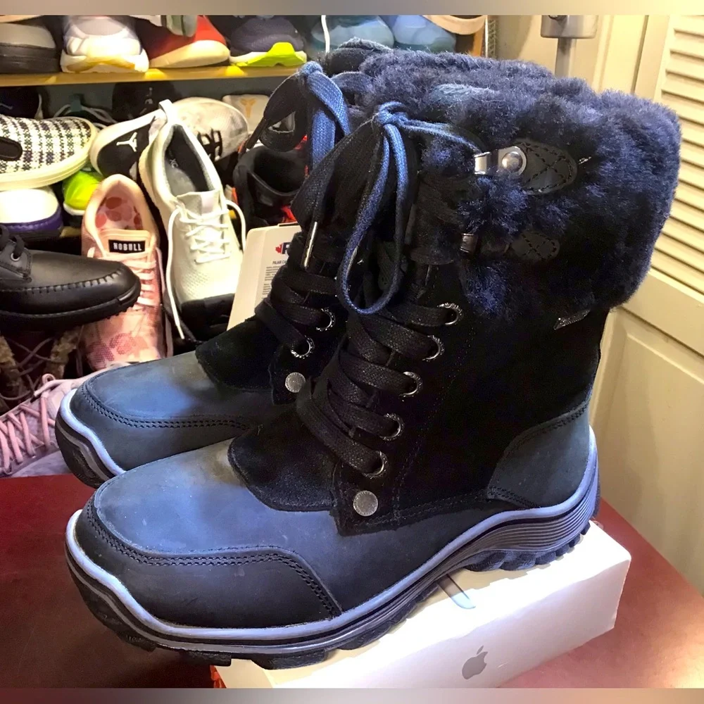 Pajar Alice Lugsole Leather Faux Fur Lined Winter Snow Rain Boots. - Picture 2 of 14